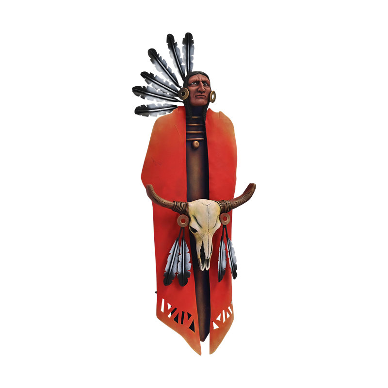 Native American with Skull Wall Decor