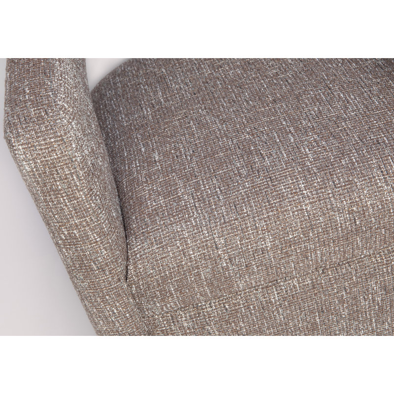 Cascia 30" W Polyester Swivel Barrel Chair, Chocolate