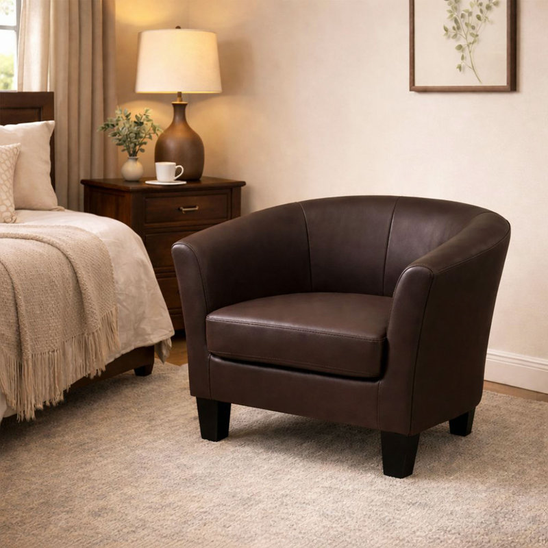 Fauteuil d'appoint en similicuir, Similicuir chocolat