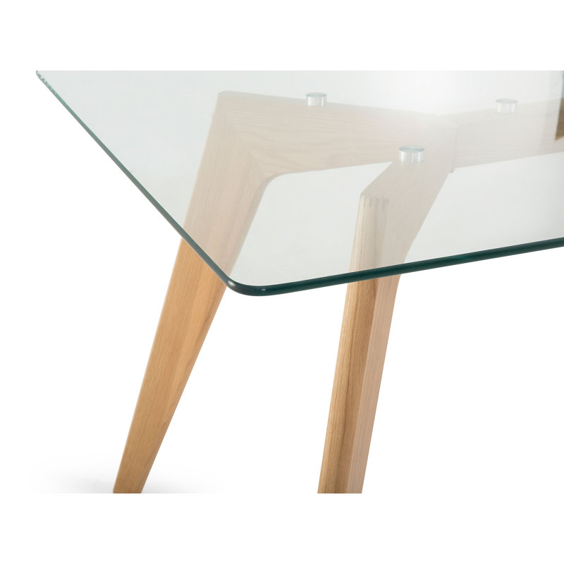 Dining Table HUDSON II Transparent 180 cm 90 cm Glass