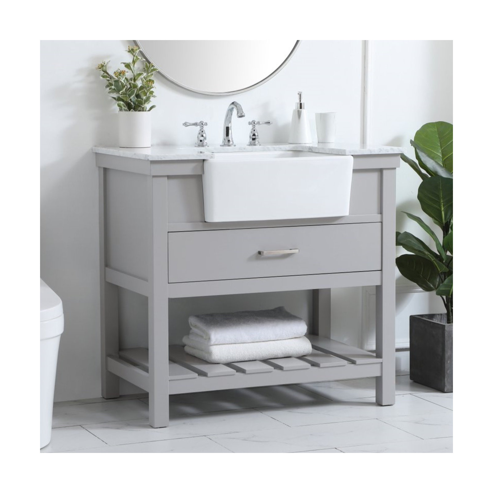 Pelaghia 36'' Single Bathroom Vanity, Gray