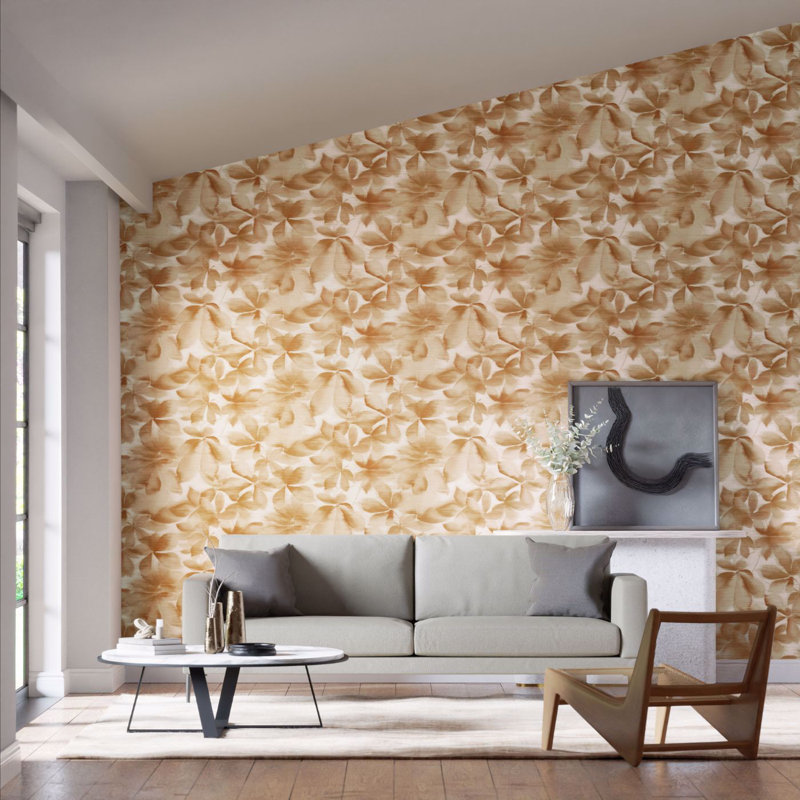 Grounded 10.05m x 68.6cm Wallpaper Roll, Baked Terracotta/Parchment