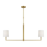 Thomas O'Brien Danica 2 Light Dining Room Chandelier With White Linen Shade