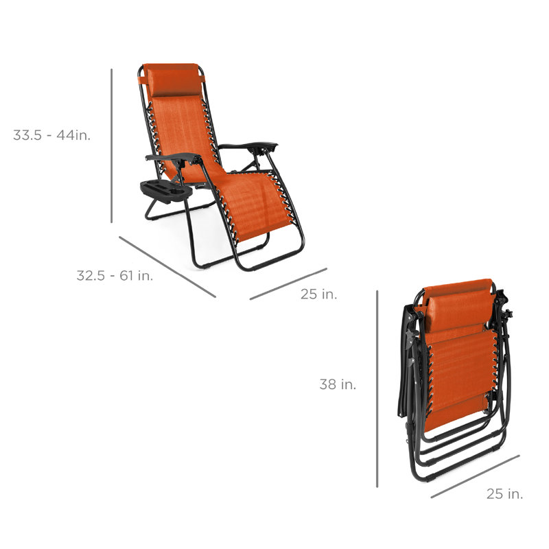 Fauteuil inclinable Nathen Zero Gravity, Orange brûlé