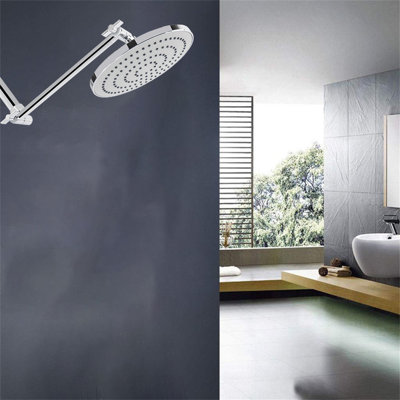High-Pressure Rainfall Shower Head With 11-Inch Adjustable Arm - Vertical Flow Design For Spa-Like Bathing