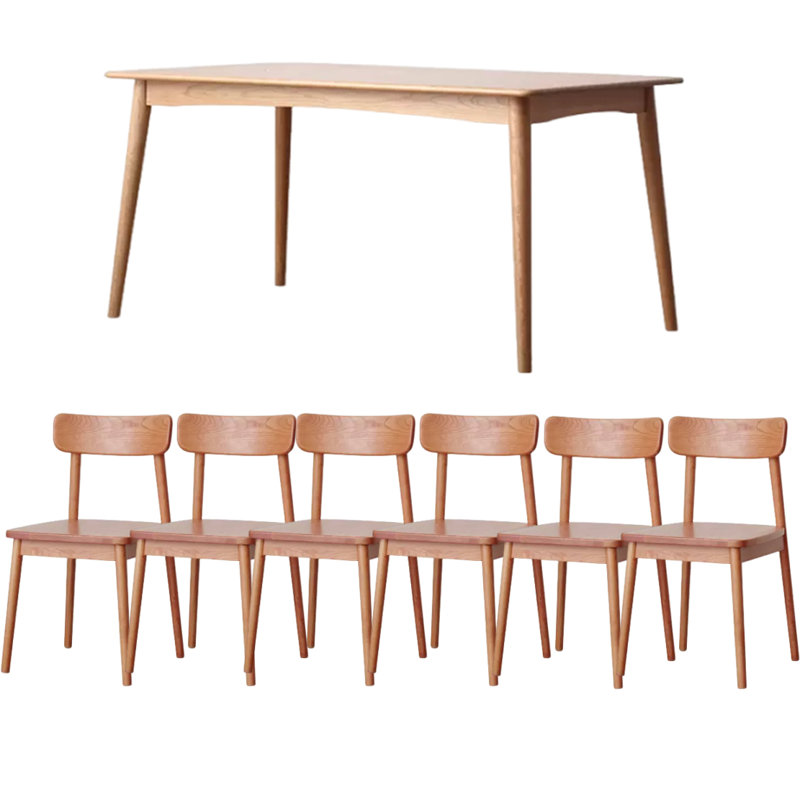 Ensemble de salle à manger rectangulaire L 59 po x l 31,49 po Lakelee, 7 pièces : table, 6 chaises