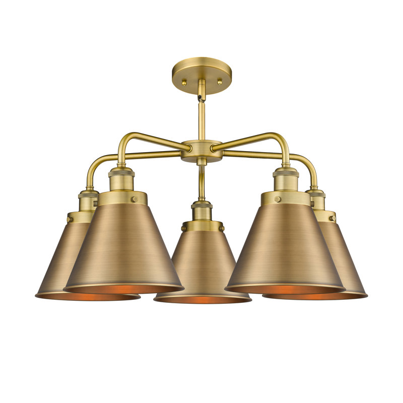 Lustre traditionnel / classique à 5 lumières Amalle, Laiton brossé, Laiton brossé