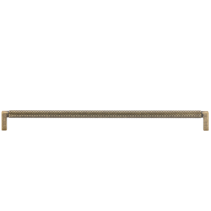 Paxton Textured Cabinet Pull, Distressed Brass, 12 5/8"
