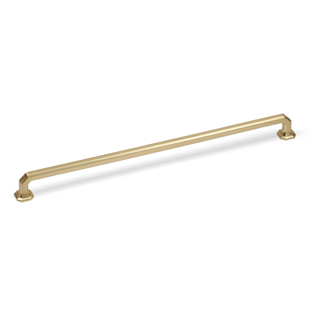 Satin Brass Octagon D-Bar Handles & Coordinating Knob