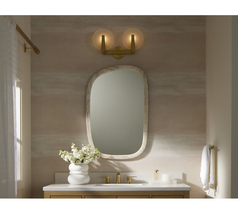 Hint Two-Light Sconce, Brushed Brass