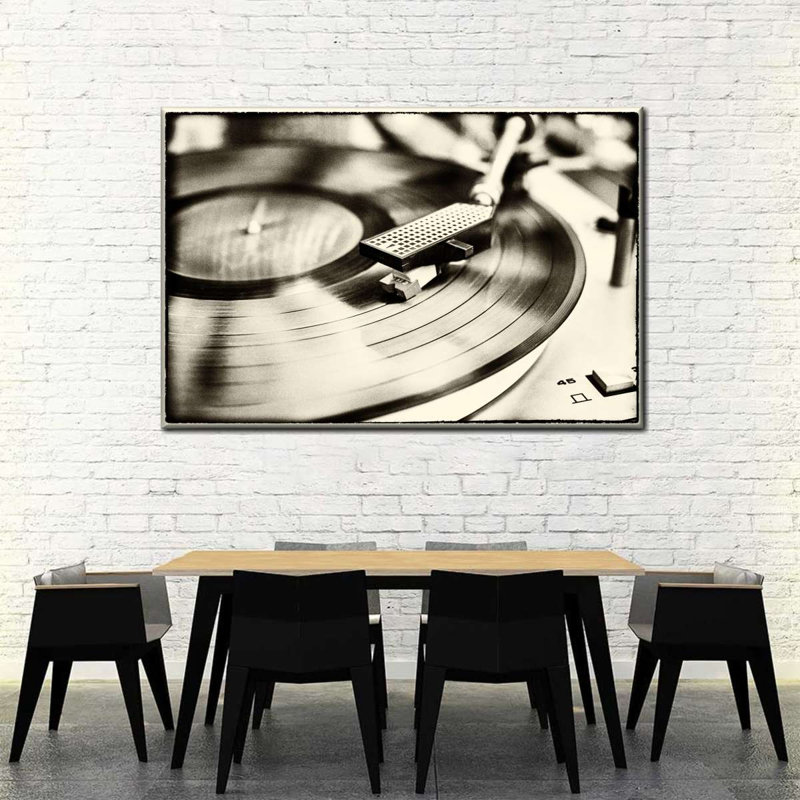 Bordure de tourne-disque - impression sur toile tendue, H 30 po x l 45 po x P 1,25 po
