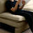Ottoman Footstool, Retro-Modern Tan Brown Corduroy | Fits 2-4 Seater Sofas | Wood Frame | Black Accents-1888576883