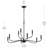Ilia 9-Light Matte Black Two-Tier Chandelier-127380291