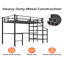 Lit mezzanine robuste avec bureau en L, grand espace de rangement et dispositifs de sécurité pour les pièces compactes-1787352106