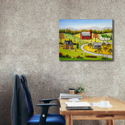 «Pumpkins And Sunflowers On Canvas» par Sharon Mark, reproduction
