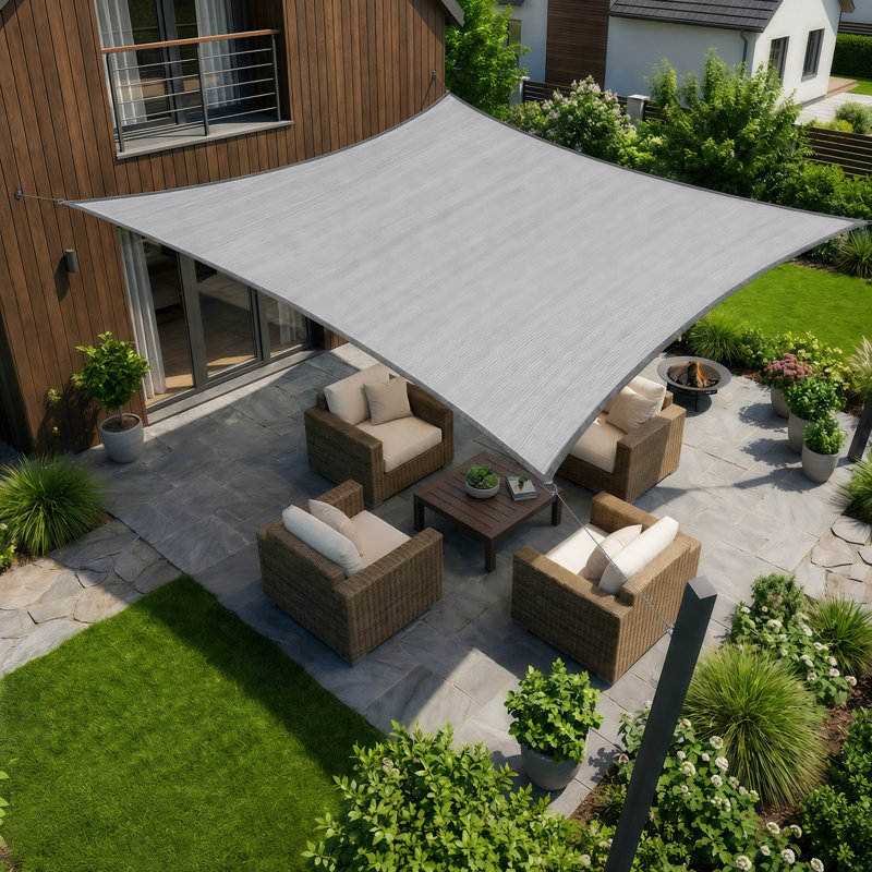 Voile d'ombrage carré Amgo, 6 pi x 6 pi, Gris
