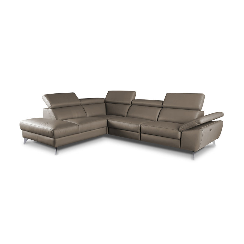 La Crosse Genuine Leather Corner Sofa, Left Hand Facing, Taupe