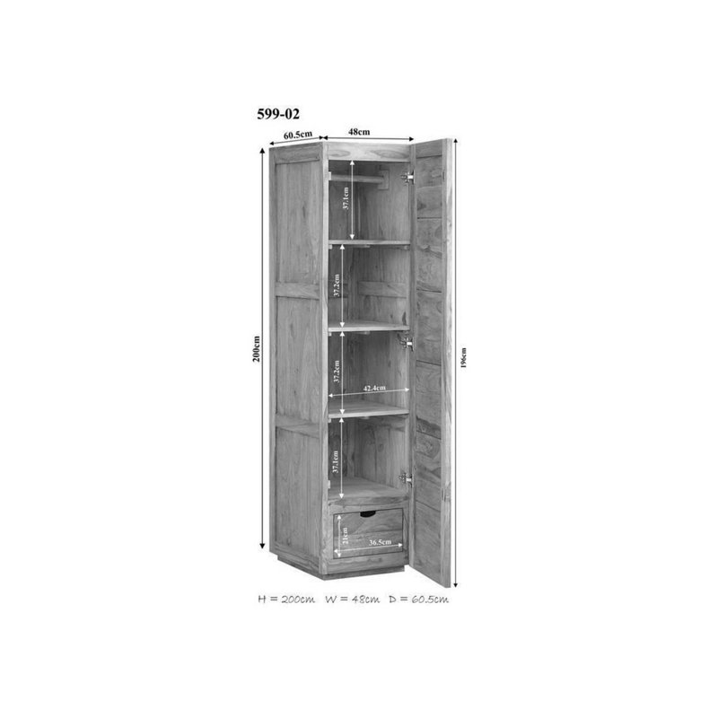 1 Door Solid Wood Wardrobe