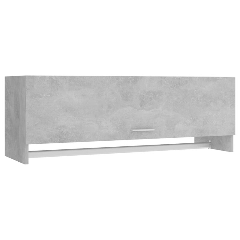 Ayanle 1 Door Wardrobe, Concrete Grey, 35cm H x 100cm W x 32.5cm D