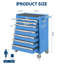 Armoire à outils robuste à 7 tiroirs à roulettes - serrure sécurisée - roues pivotantes à 360 ° - grande boîte à outils de rangement en métal pour garage, atelier, entrepôt, maison - bleu, 61,5 x 35 x 86,5 cm-1355145485