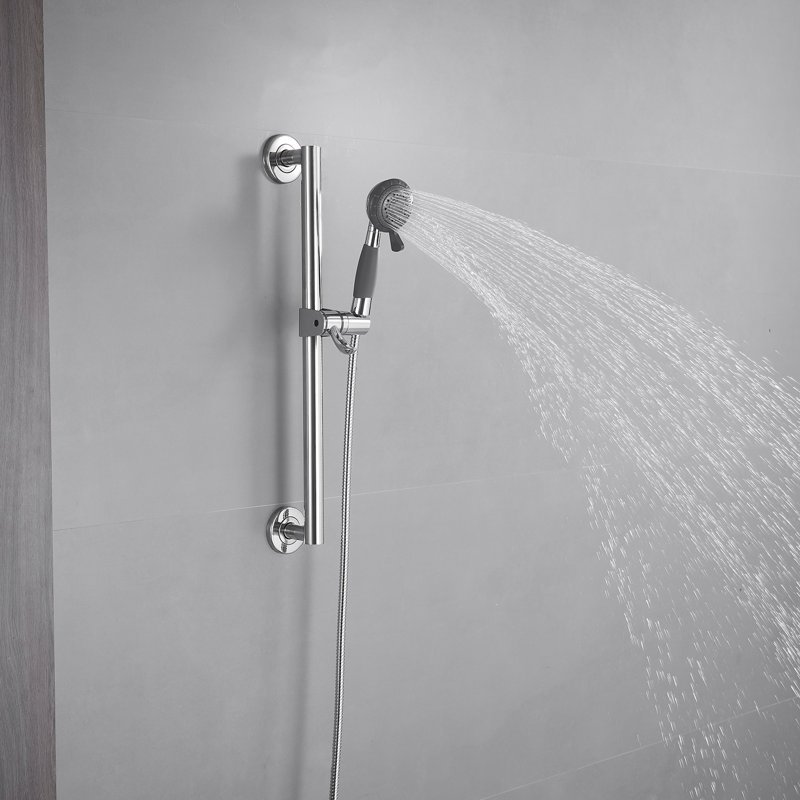 4 jets de 3,5 po Pomme de douche à main murale 1,75 gallons par minute avec barre coulissante et jet de nettoyage