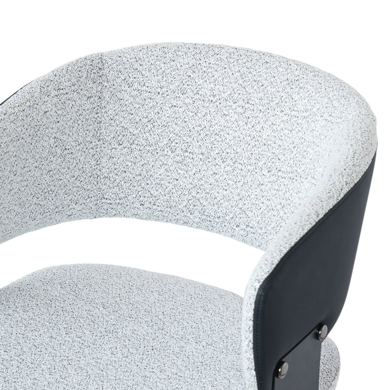 Chaise en velours Modern, Blanc/Noir