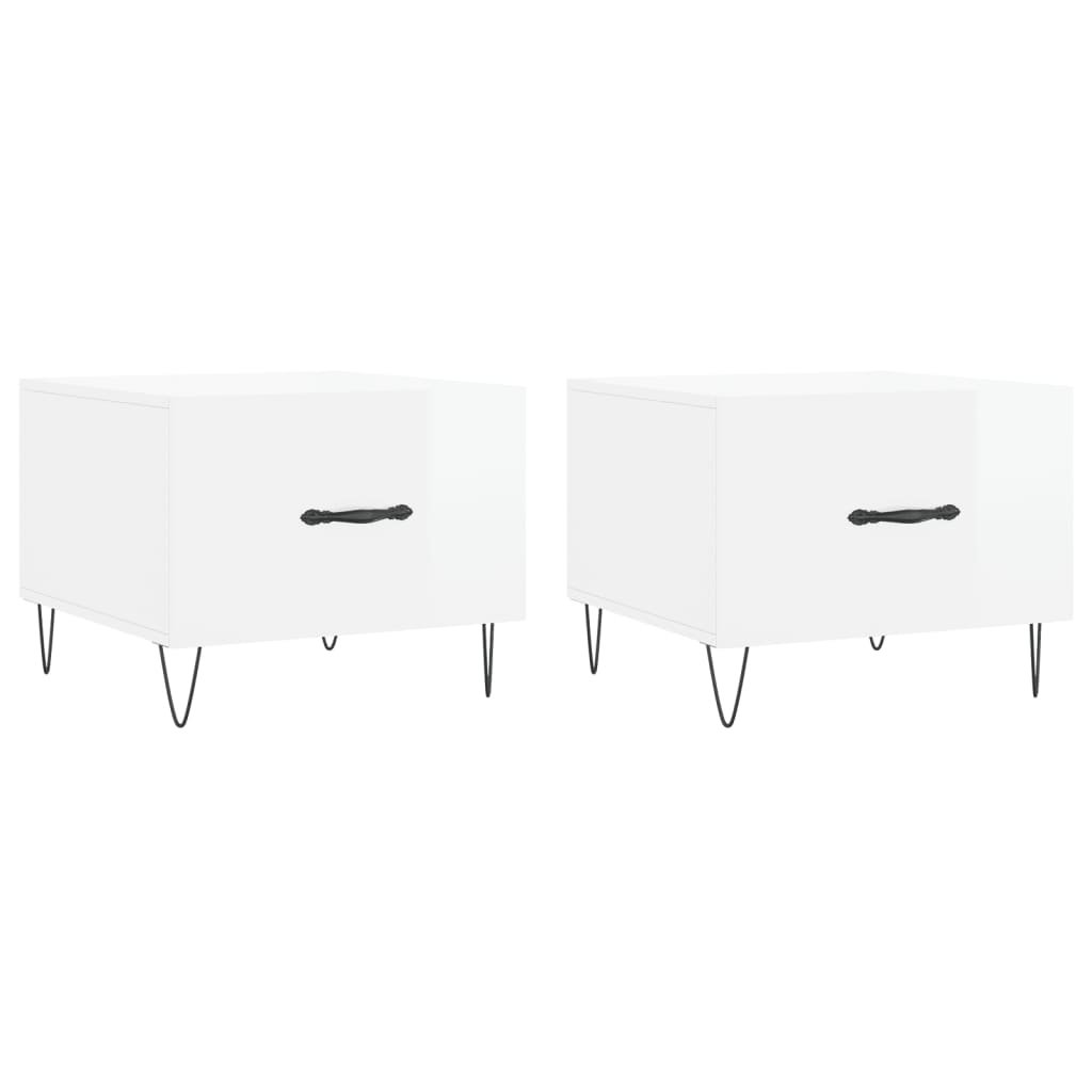 VIDAXL Coffee Tables 2pcs Engineered Wood White 50x50x40 cm - Image 3