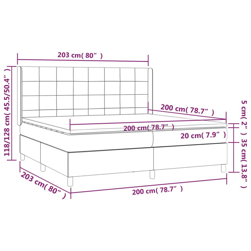 Lavont Bed, Black/Black, 200 x 200cm