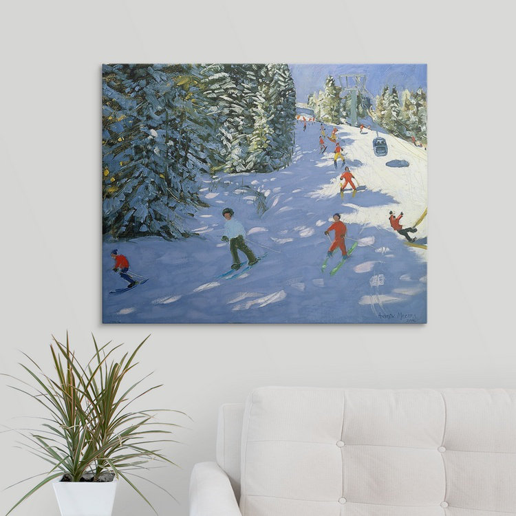 «Gondola autrichien des Alpes» par Gonzalez, reproduction d'art, H 11 po x l 14 po x P 1,5 po, Toile