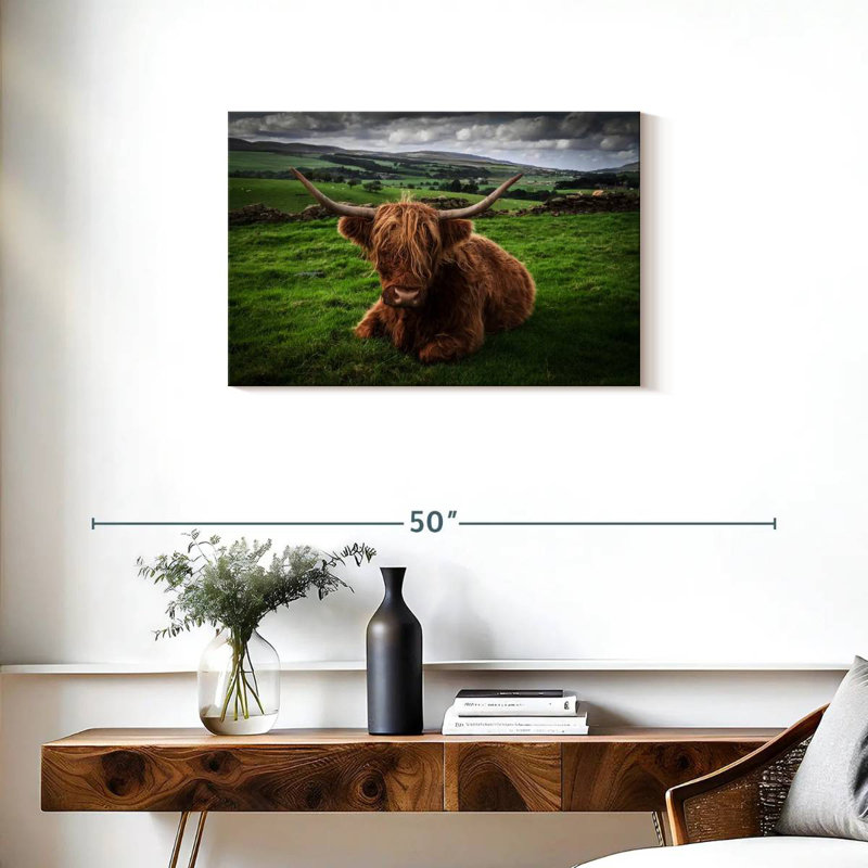 Brampt Mellow Highland Cow, 20" H x 30" W