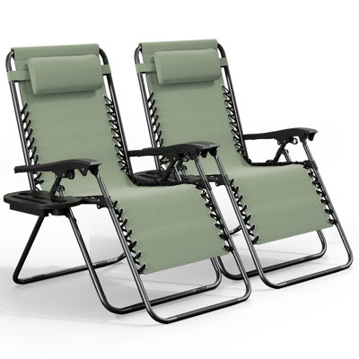 Chaises d'extérieur inclinables avec coussins et porte-gobelets Nestl