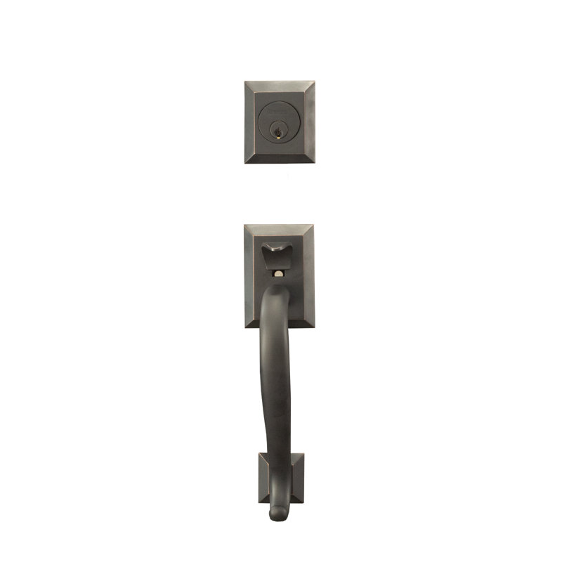 Handle With Lever And Deadbolt, Oil Rubbed Bronze, Left