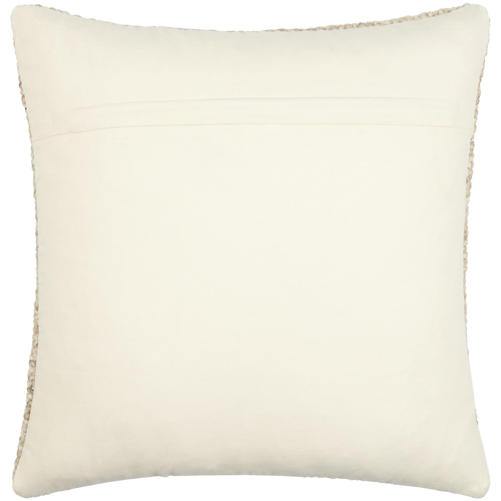 Wool Throw Pillow, 22"H x 22"W, Beige, Pillow Cover Only - No Insert