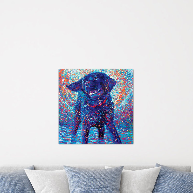«Canines & Color» par Iris Scott - Impression sur toile tendue sur châssis, H 12 po x l 12 po x P 0,75 po, Toile tendue