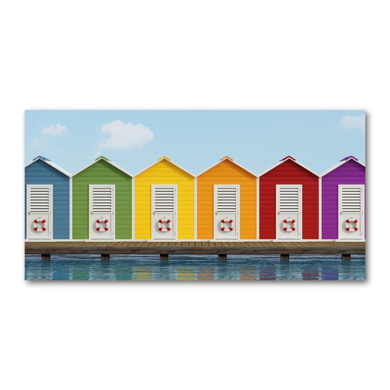 Beach Cabins - Wrapped Canvas Print