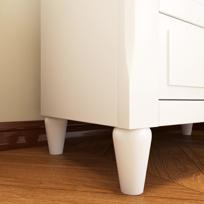 28" Painted Nightstand With 3 Drawers, White