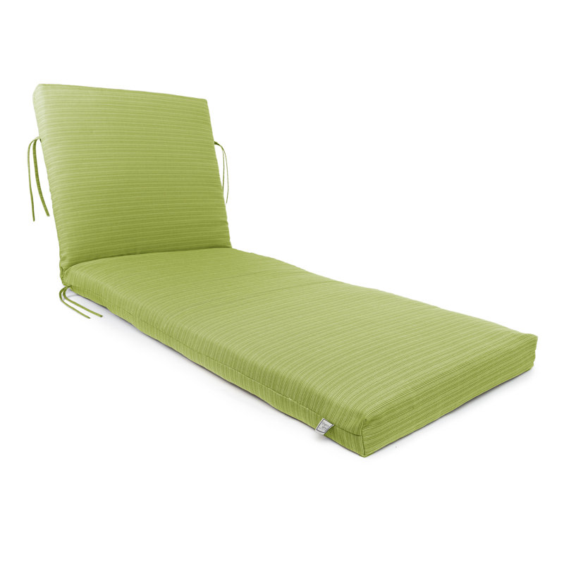 Reversible Chaise Longe, Hand Sewn & Stitched, With Tie-Back, & With White Polyester Padded Fill., Kiwi