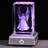 3D Crystal Guardian Angel Figurine With Colourful Light Base