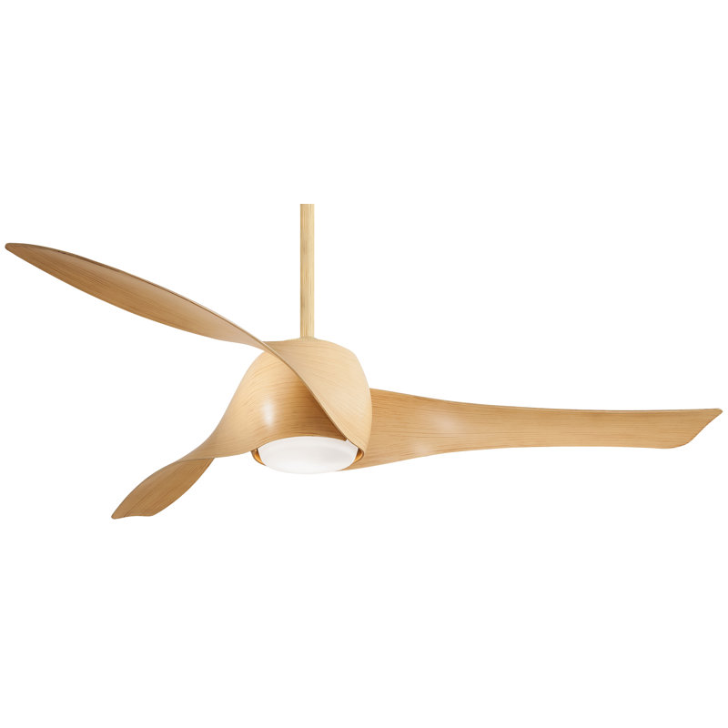 58" Artemis 3 Blade LED Smart Ceiling Fan with Remote, Lighting Kit Included, Maple