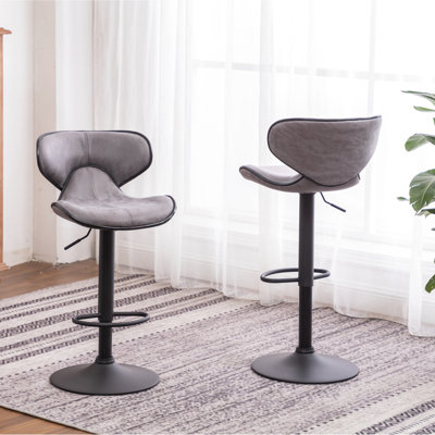 Pivot réglable gris avec base - matériaux, siège, style 2, gris, base, fonction, coussin l 17,52 po x P 21,68 po x H 34,5 po