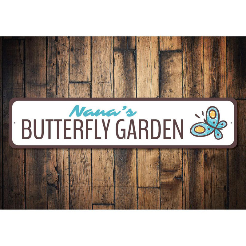 Plaque en aluminium Butterfly Garden, H 4 po x l 18 po x P 0,04 po
