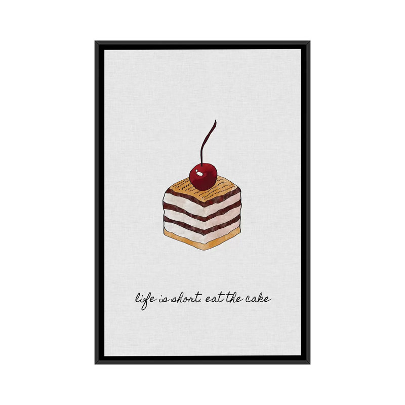 «Life is Short», impression sur toile, H 26 po x l 18 po x P 1,5 po, Toile avec cadre noir, Pas de tapis