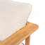 Canapé d'extérieur en bois d'acacia 3 places Terassi, finition teck clair avec coussin beige