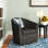 Hanshaw Faux Leather Swivel Barrel Chair