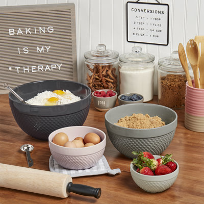 Mixing Bowls Tabletops Gallery Hobnail 4 Piece Stoneware Bowl Set