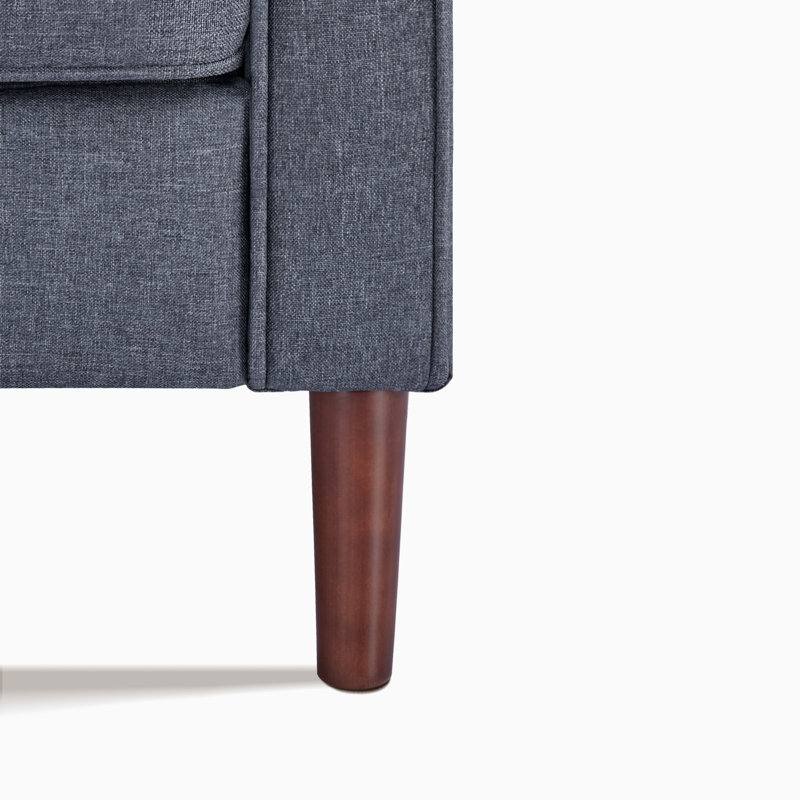 Keven Upholstered Armchair, Gray Polyester