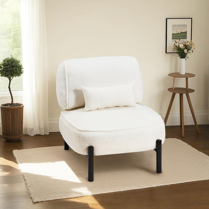 Upholstered Accent Chair, White
