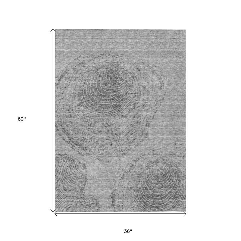 Tapis intérieur gris gris / gris anthracite, Rectangulaire 3 pi x 5 pi