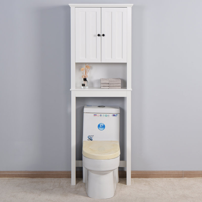 Rangement autoportant au-dessus de la toilette, Blanc