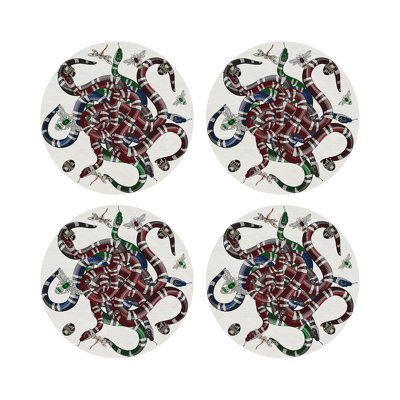 Ouroboros Vegan Leather Round Beaded Placemat